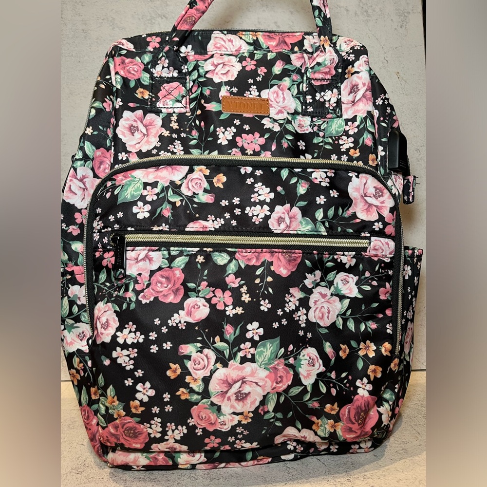 Floral Laptop Backpack with USB